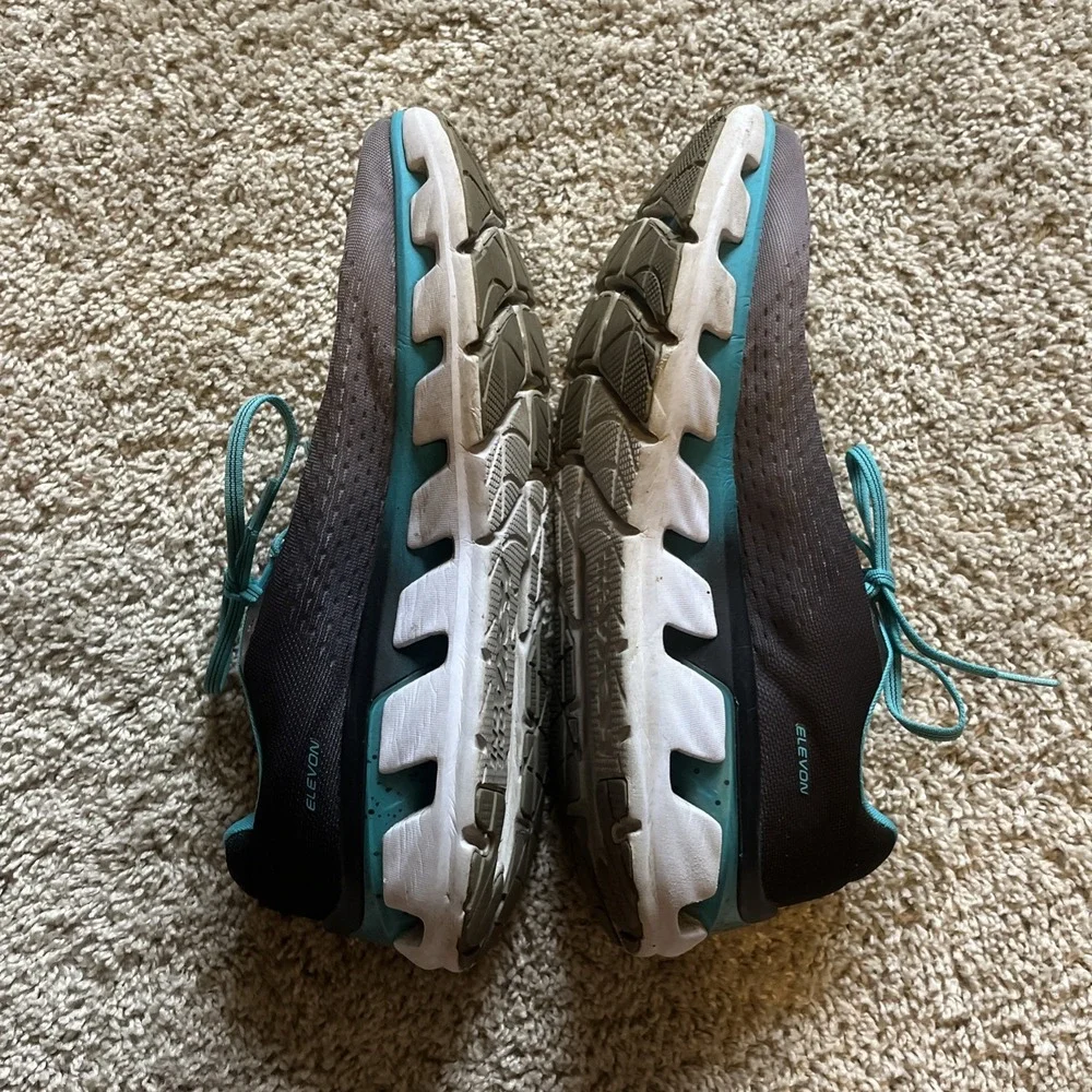 HOKA One One Elevon Teal Gray Running‎ Shoes 1019268 Women's Size 9 Lace Up
